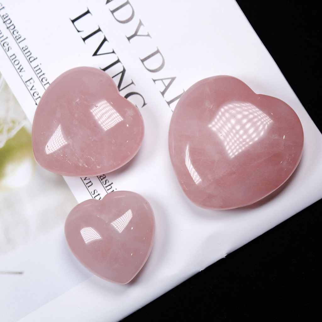 【礦藏】原礦愛心粉水晶/隨身攜帶手把件(附絨布袋)