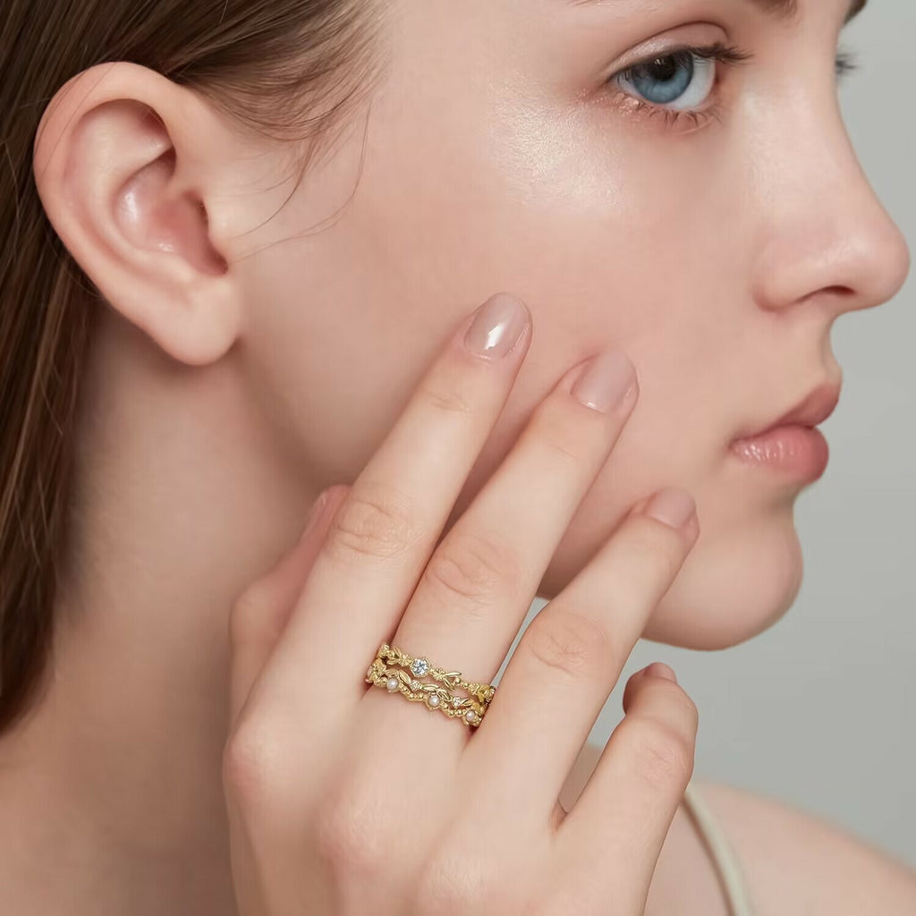 【輕奢】旖旎珍珠-S925銀+14K金不規則珍珠戒指