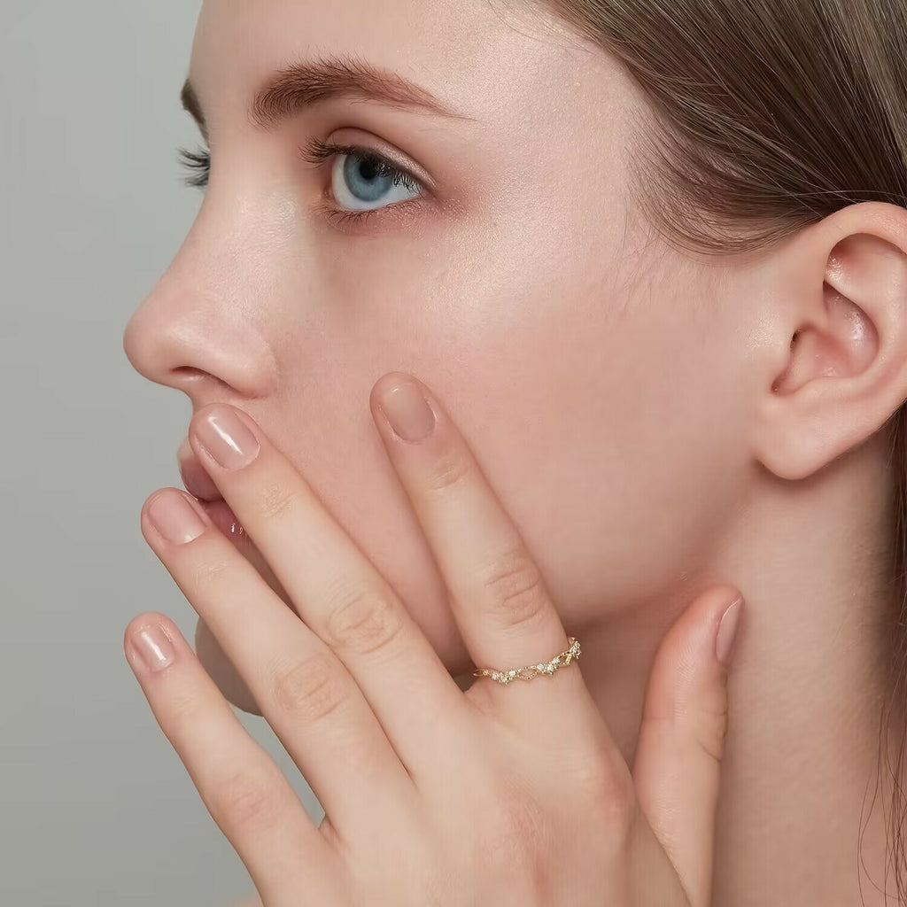 【輕奢】皇冠之詩-S925純銀+14K金白鋯石戒指