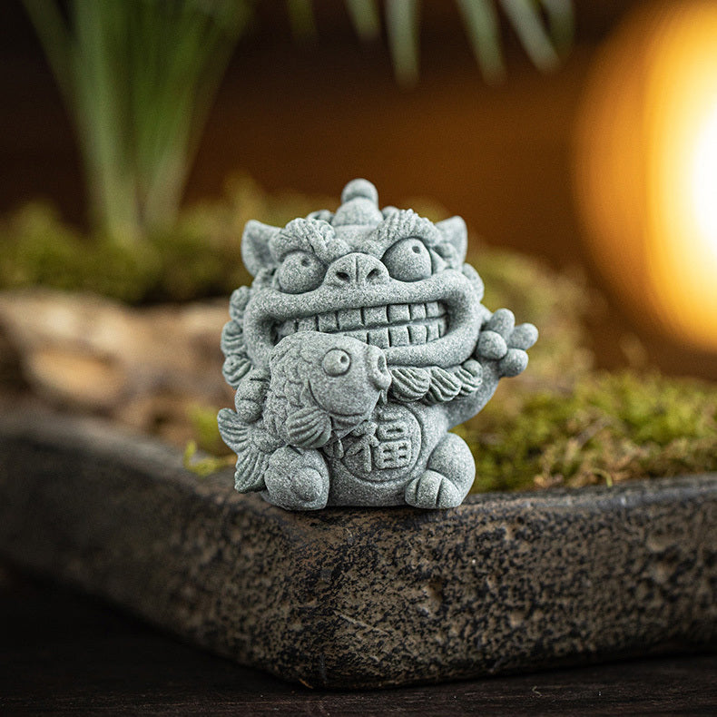 【國潮】福魚財寶青砂石貔貅/風獅爺招財進寶風水擺件