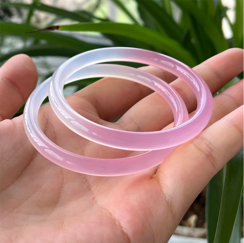 【玉鐲】鬱金香粉+月光白草莓啵啵美人條6mm