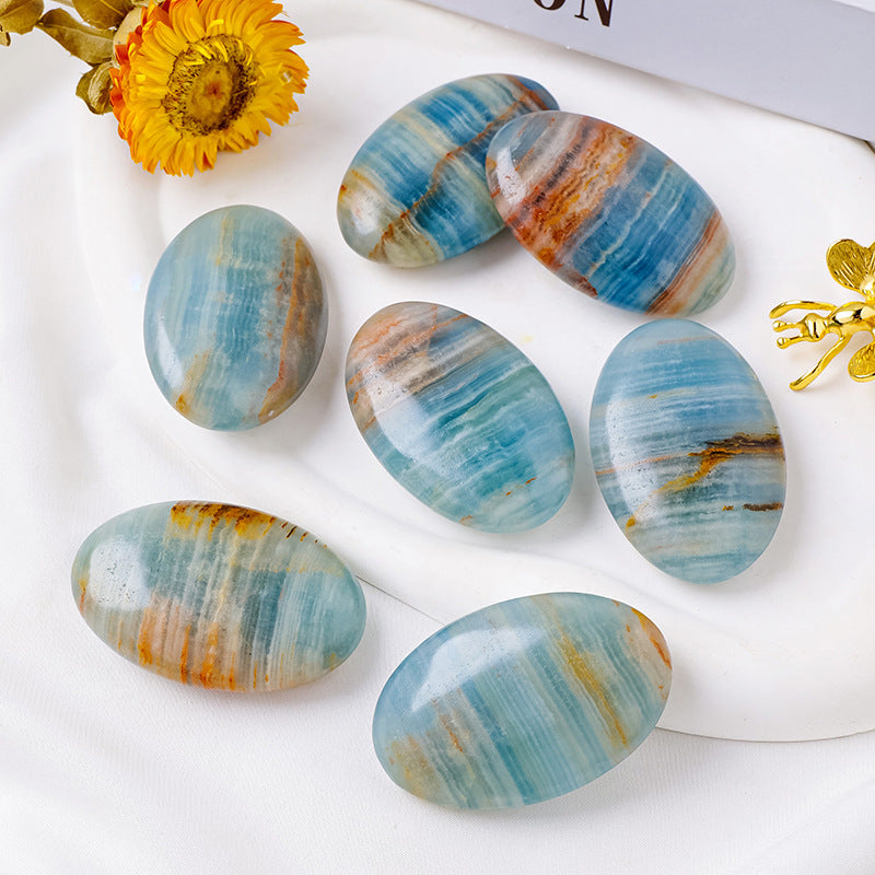 【礦藏】原礦藍安利士/隨身攜帶手把件(附絨布袋)