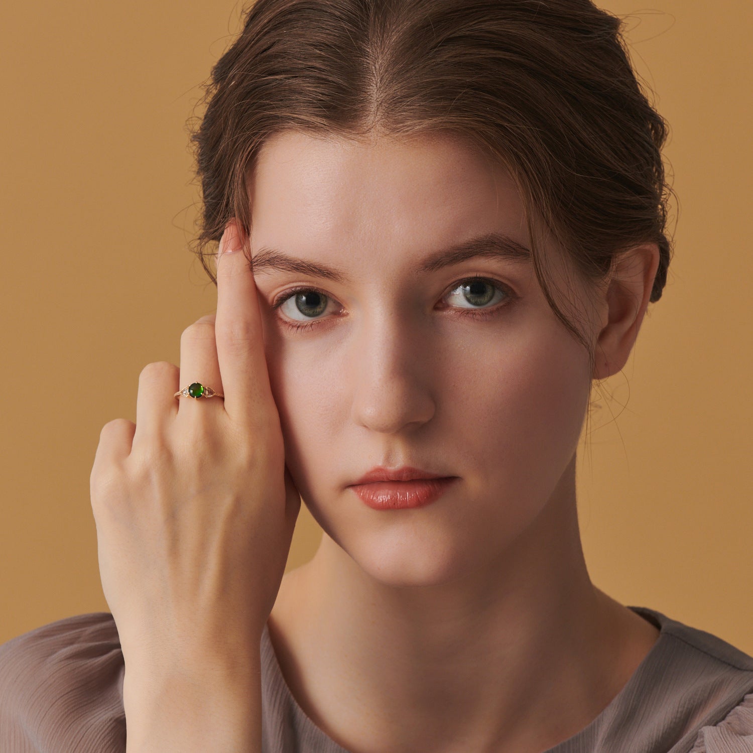 【輕奢】明珠斑斓-14K金+925純銀白水晶斑斓石戒指