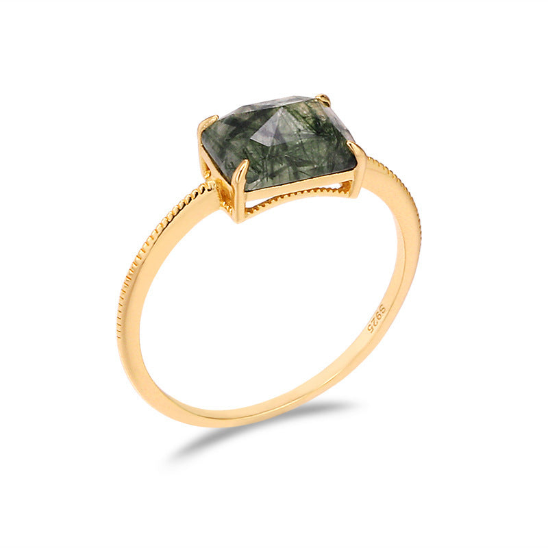 【輕奢】現代光影-S925純銀+14K金髮晶戒指(金髮晶/紅髮晶/綠髮晶/黑髮晶/藍髮晶)