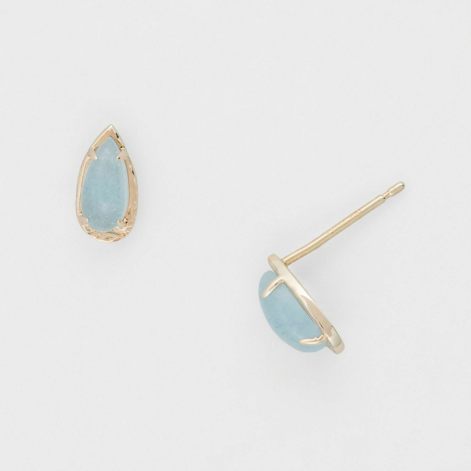 【輕奢】春日復古-14K金+925純銀海藍寶耳環