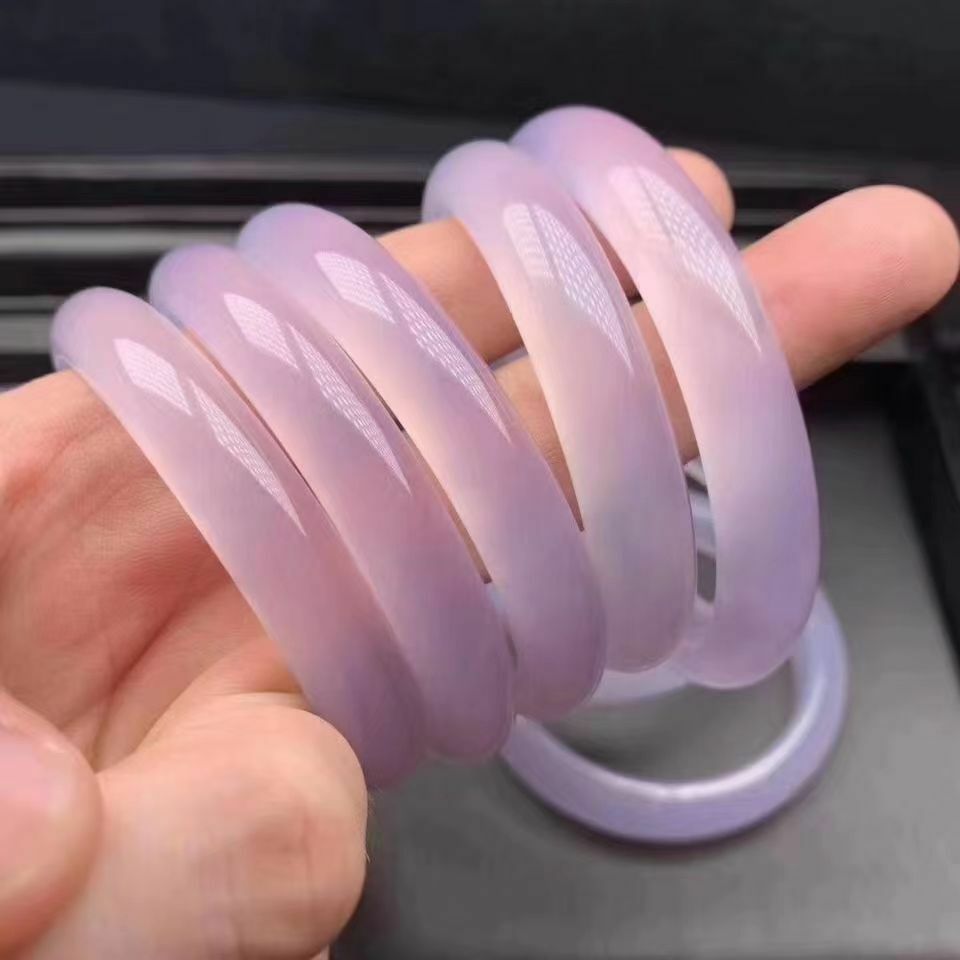 【玉鐲】滿色冰種紫羅蘭正圈手鐲-12mm