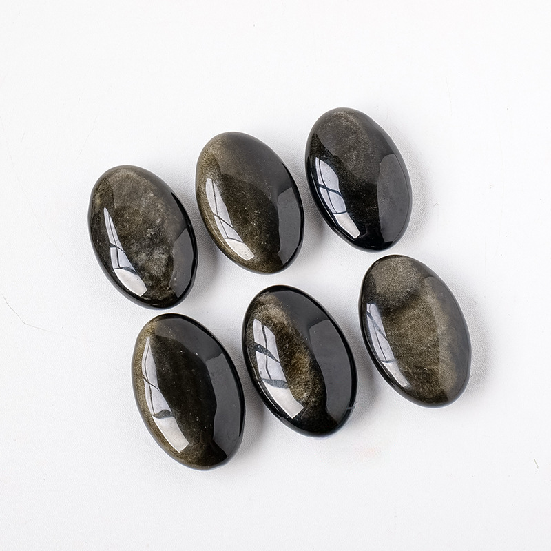 【礦藏】原礦金曜石/隨身攜帶手把件(附絨布袋)