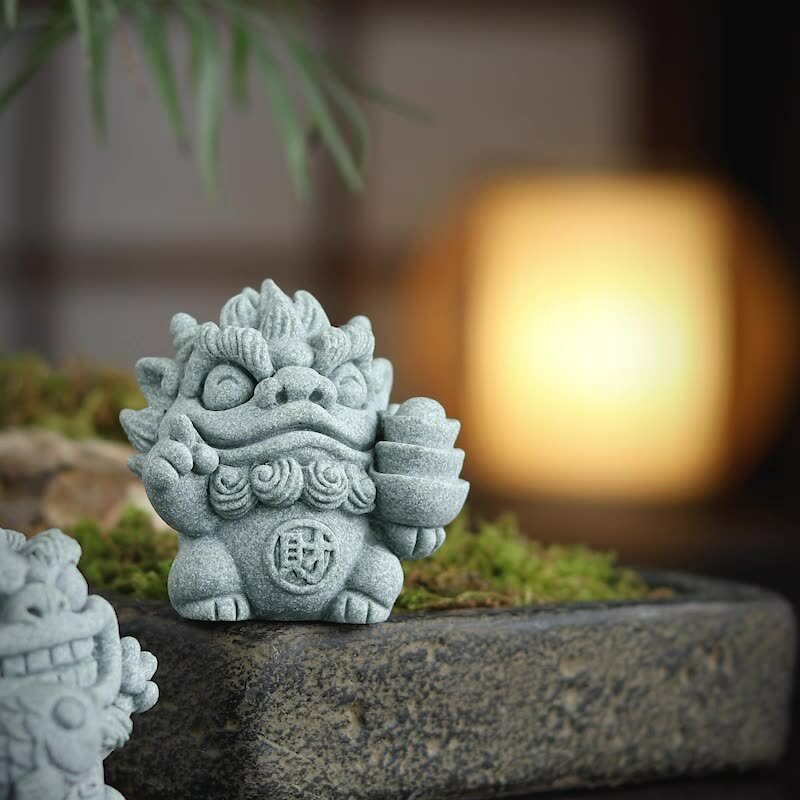 【國潮】福魚財寶青砂石貔貅/風獅爺招財進寶風水擺件