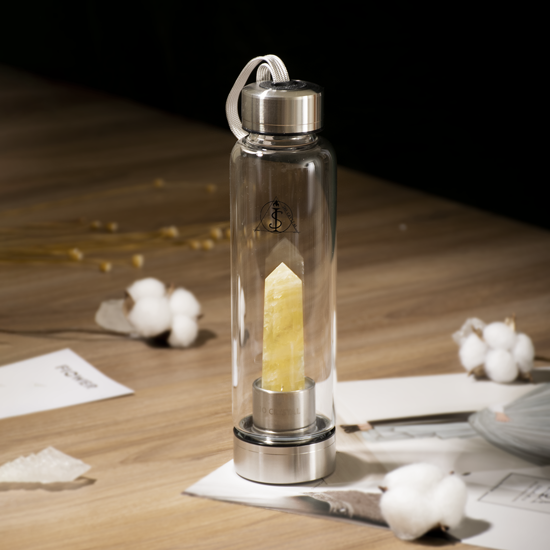 能量玻璃瓶【水晶能量水瓶】黃水晶水瓶