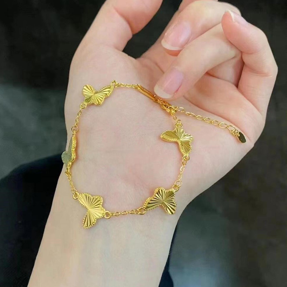 【金輝】雷射24K古法金蝴蝶手鍊
