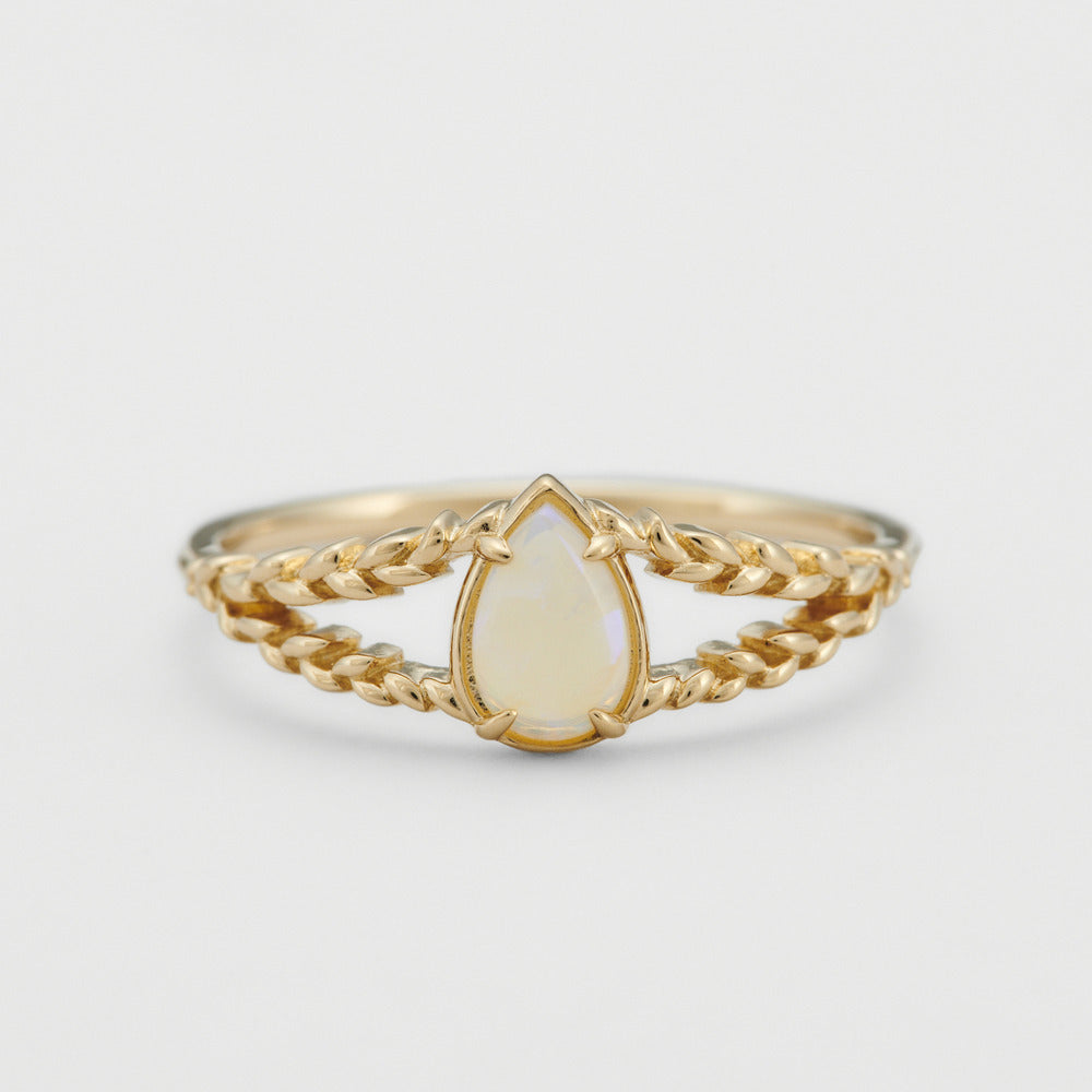 【輕奢】月桂神話-14K金+925純銀歐珀戒指