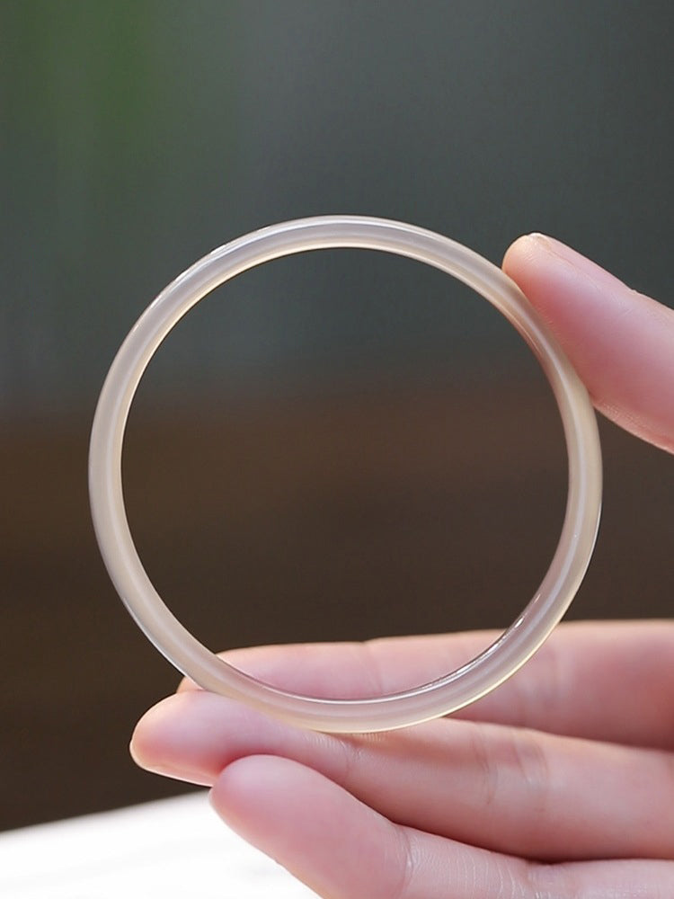 【玉鐲】煙灰玉隨叮噹鐲-4mm：消除疲勞，維持身心和諧