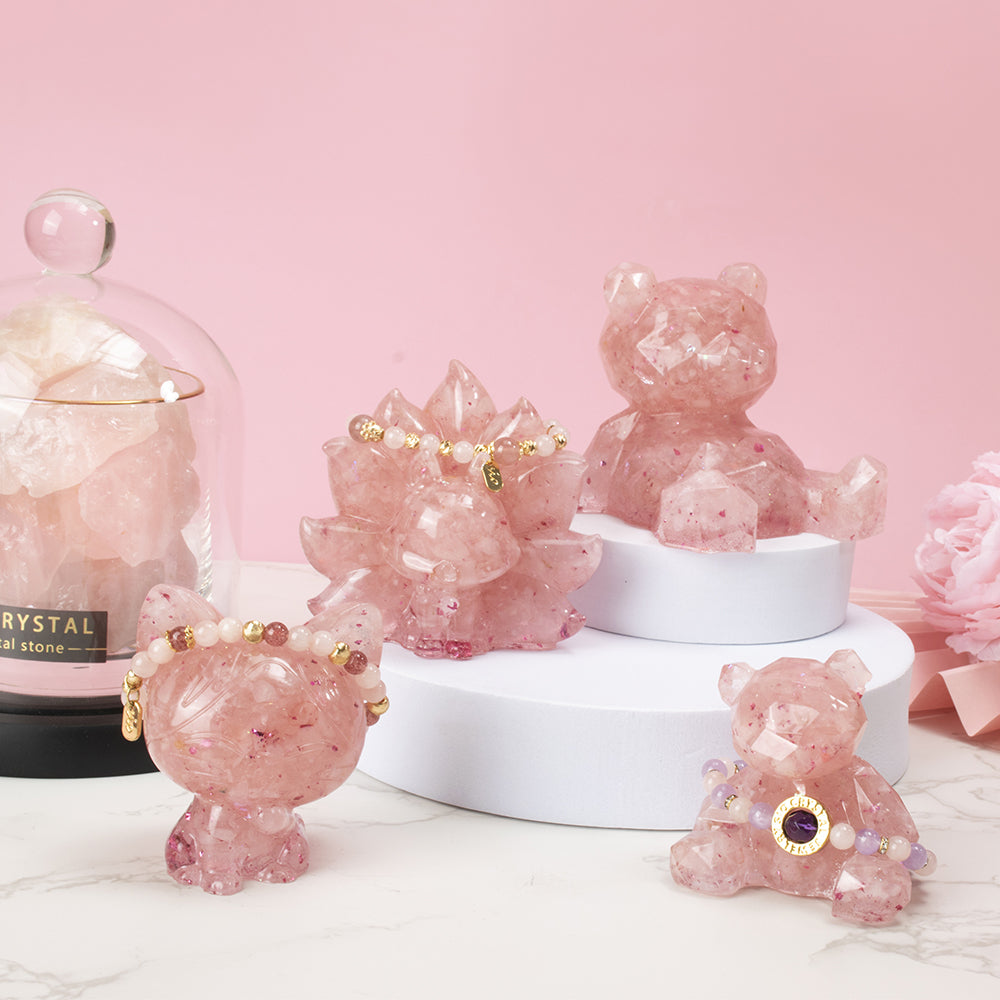 許願萌寵【晶石能量萌寵】粉水晶萌寵