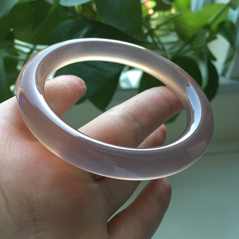 【玉鐲】煙灰-巴西冰種灰瑪瑙手鐲