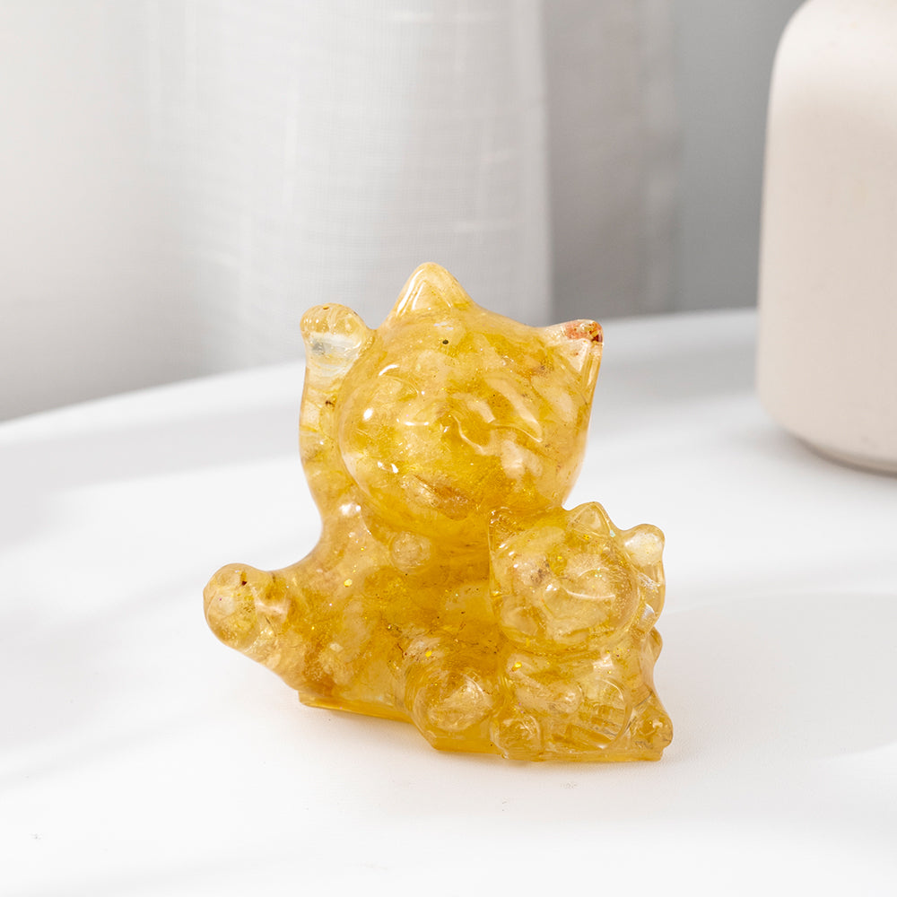 【晶石能量萌寵】祈福雙貓