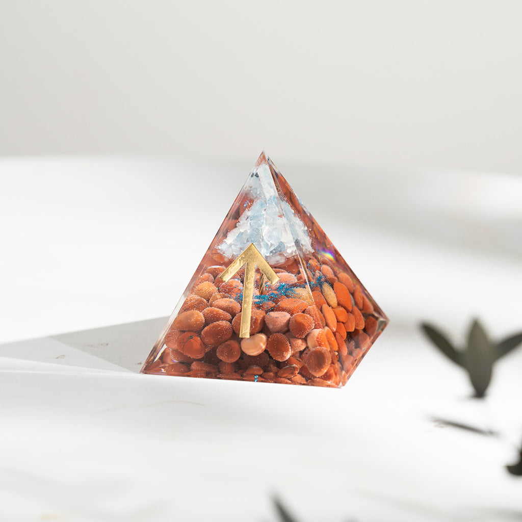 【能量金字塔】盧恩文奧根水晶能量金字塔(十二款可選)