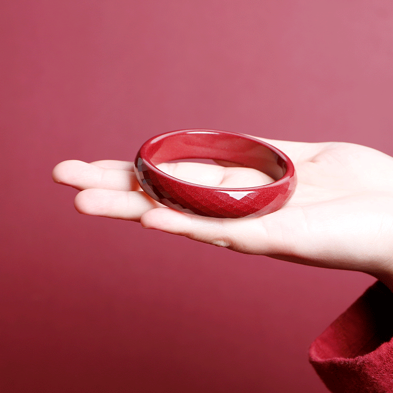 【玉鐲】菱面紫金硃砂手鐲(細條/寬條)