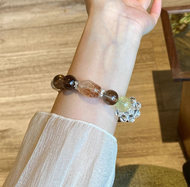 【金曜轉運】黑金超七x黃塔晶x白水晶x虎眼石x茶水晶招財開運多效健康手鍊