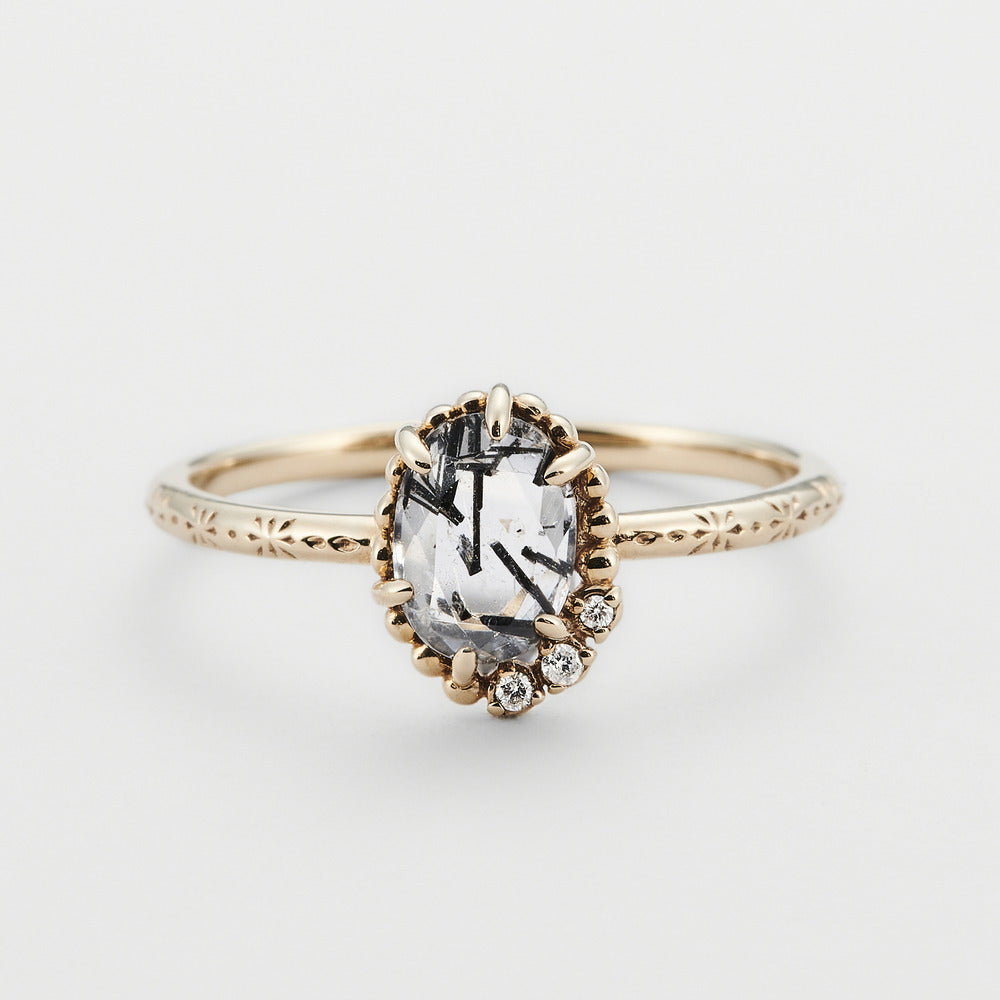 【輕奢】圖騰傳說-14K金+925純銀黑髮晶