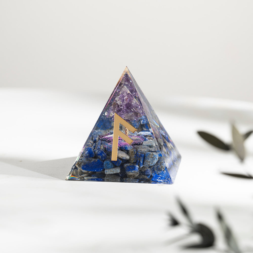 【能量金字塔】盧恩文奧根水晶能量金字塔(十二款可選)