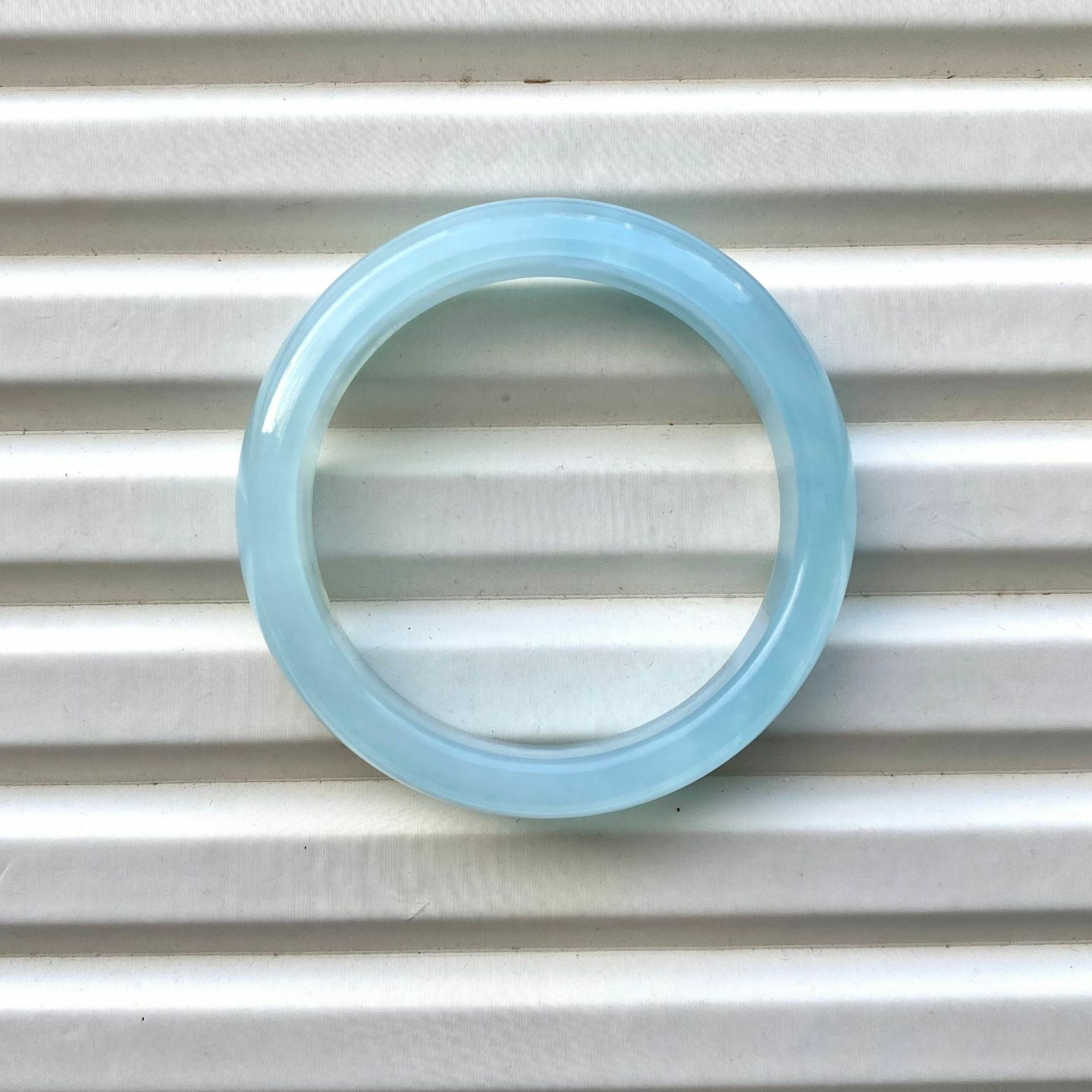 【玉鐲】天然海藍寶手鐲-藍天白雲的