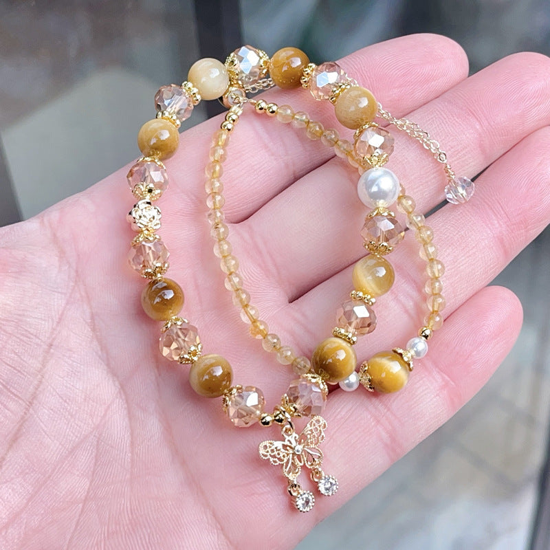 【星軌】金虎眼石x招財滾滾雙圈水晶手鍊