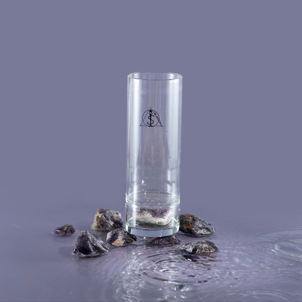 【祈願能量水晶杯】智慧水杯-紫晶簇轉運水杯