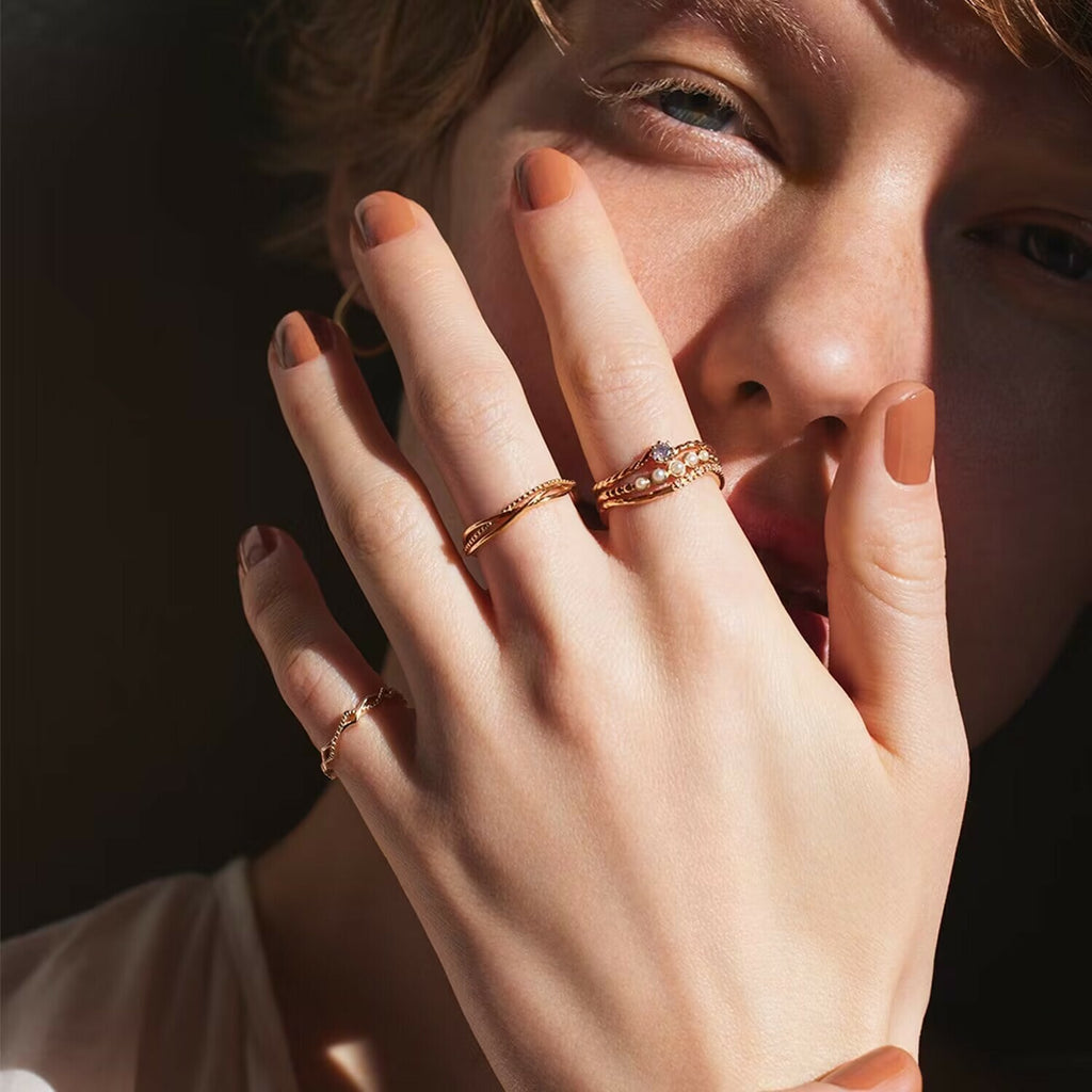 【輕奢】曲線的詩-14K金+925純銀拉長石