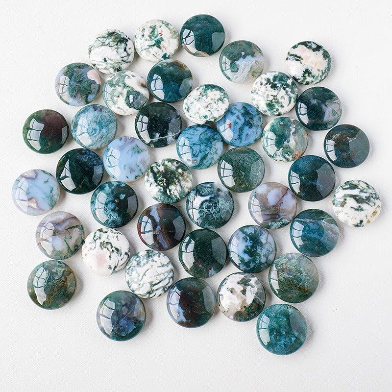 【礦藏】原礦水草瑪瑙掌心石/隨身攜帶手把件(附絨布袋)