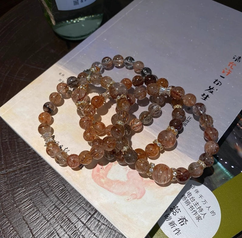 【金曜轉運】黑金超七x黃塔晶x白水晶x虎眼石x茶水晶招財開運多效健康手鍊