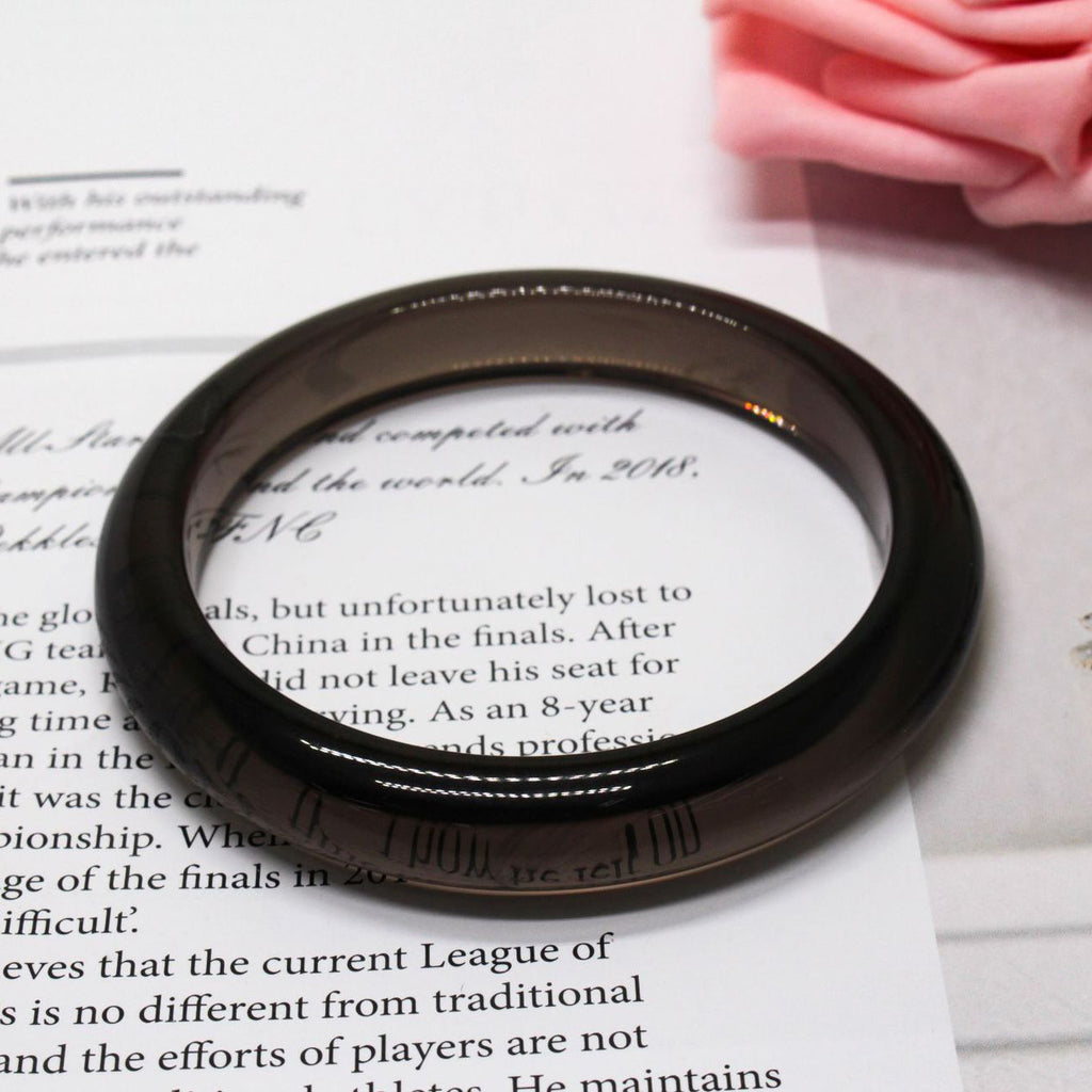 【玉鐲】天然冰種黑曜石手鐲