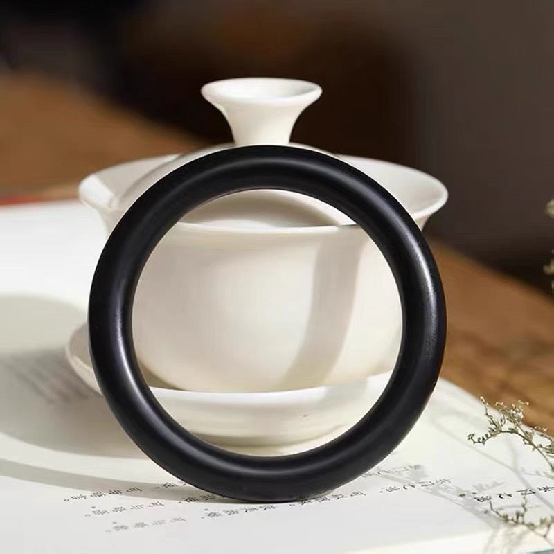 【玉鐲】天然和田墨玉手鐲(圓鐲/福鐲)