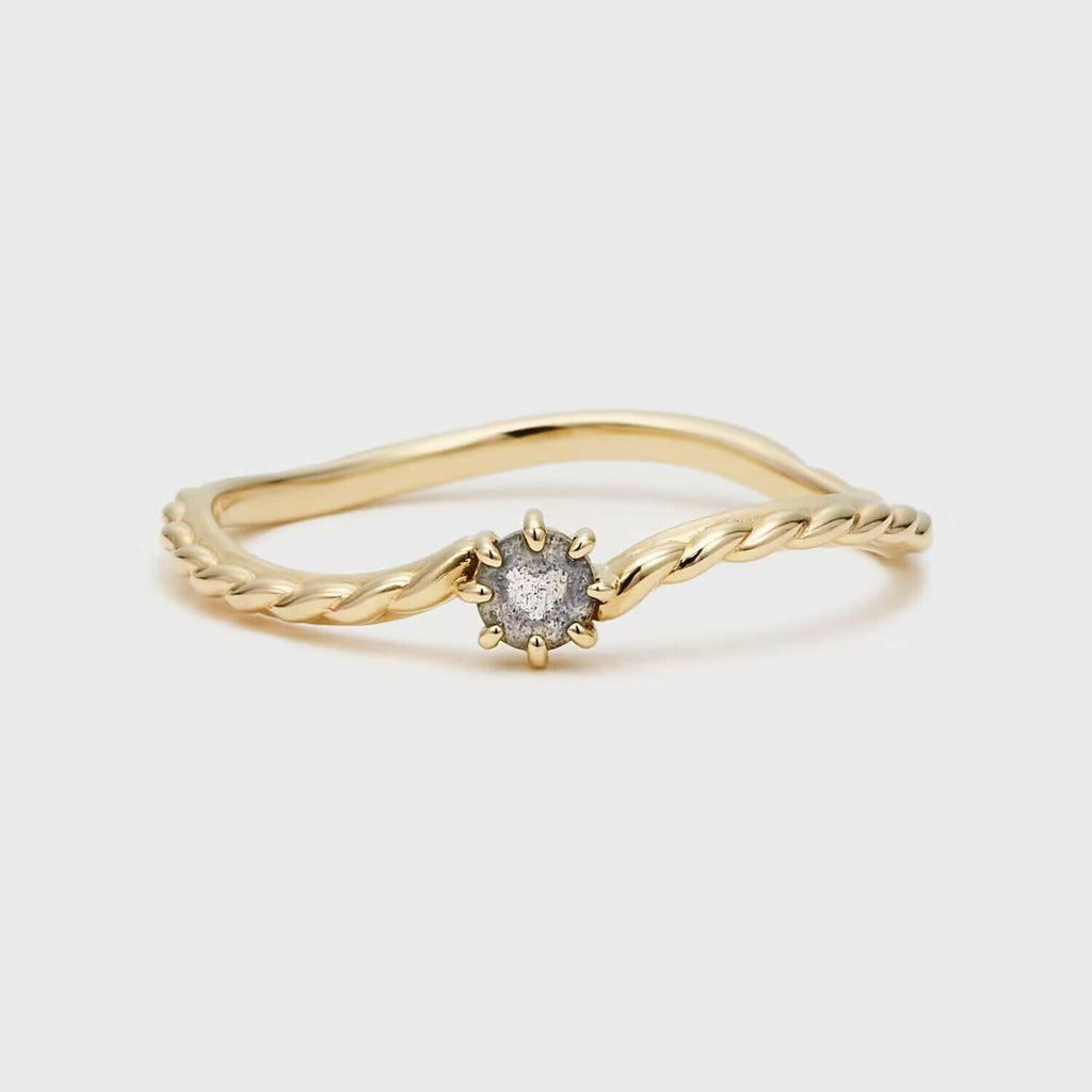 【輕奢】曲線的詩-14K金+925純銀拉長石