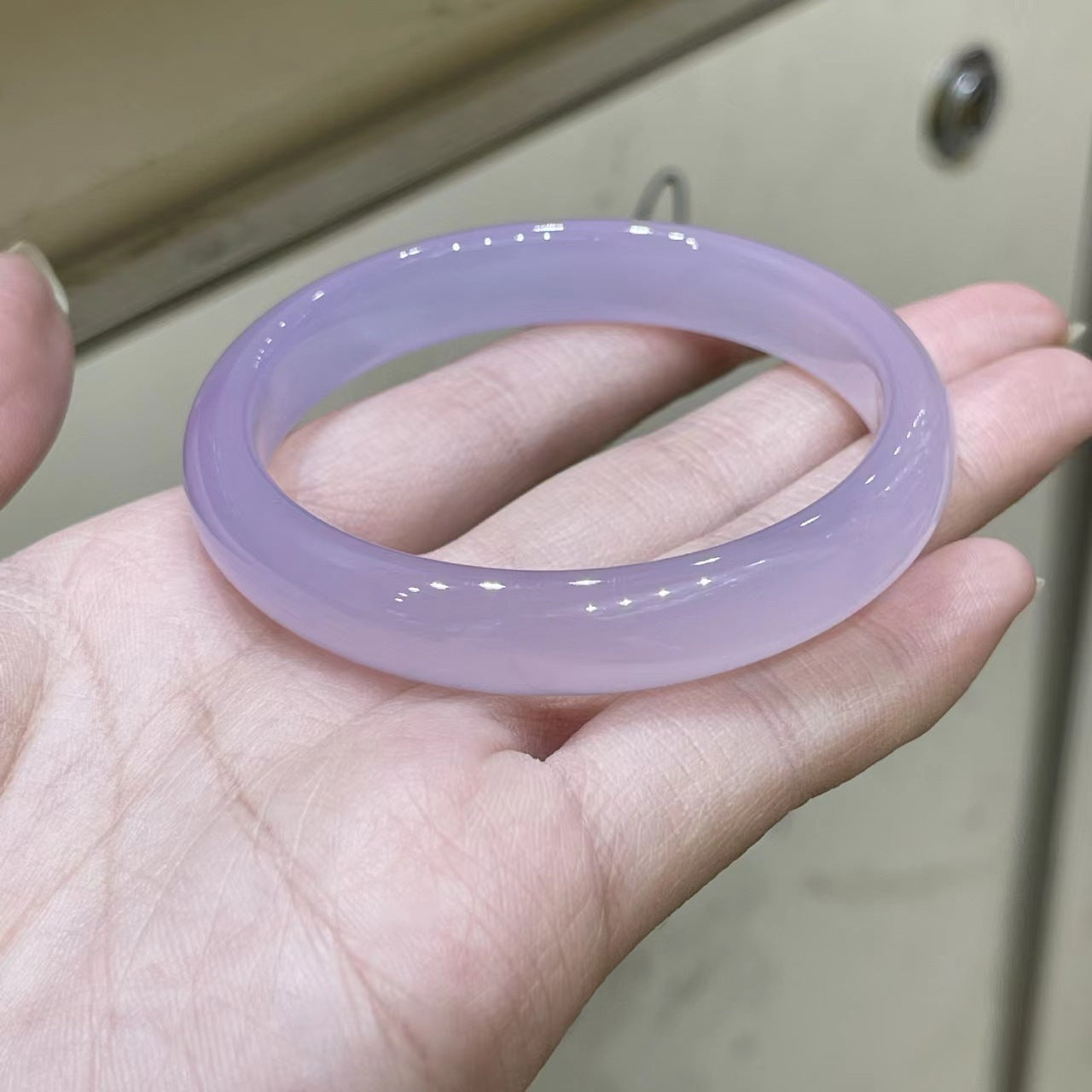 【玉鐲】滿色冰種紫羅蘭正圈手鐲-12mm