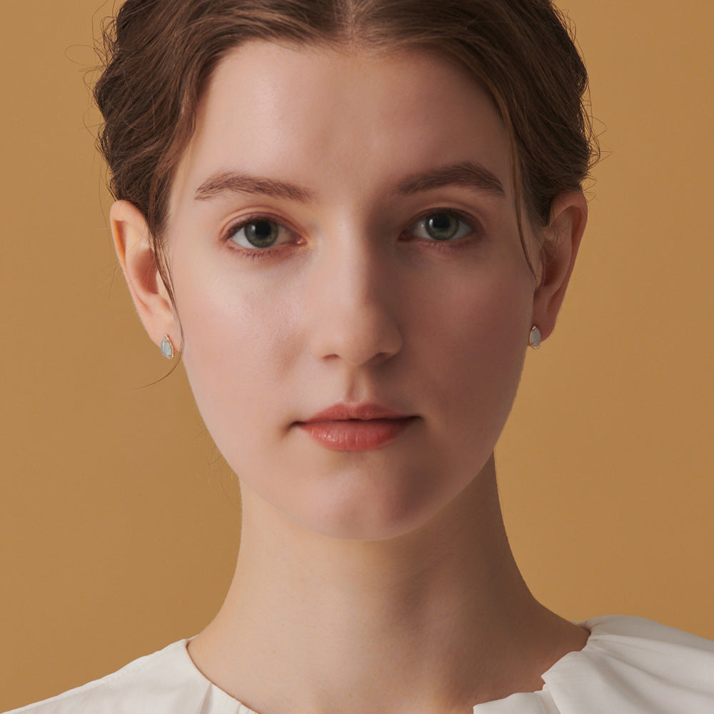 【輕奢】春日復古-14K金+925純銀海藍寶耳環