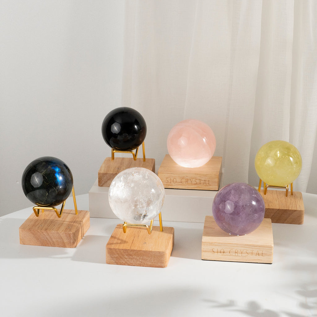 【礦藏】水晶原礦擺件-水晶球-七種水晶可選