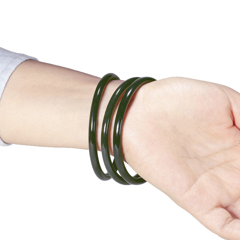 【玉鐲】新疆和田青玉-墨綠叮噹鐲