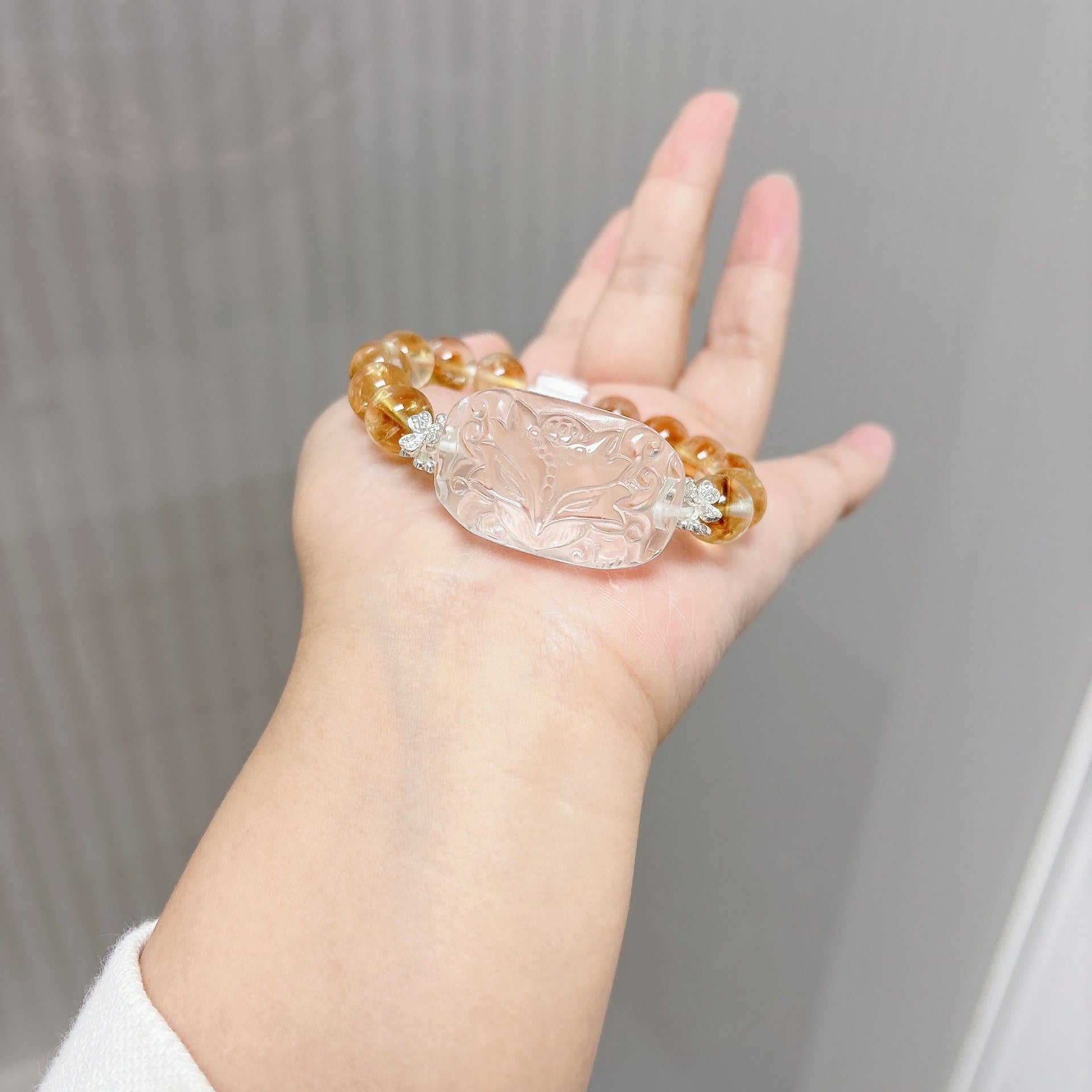 【狐仙】黃塔晶x白水晶狐仙手牌水晶手鍊