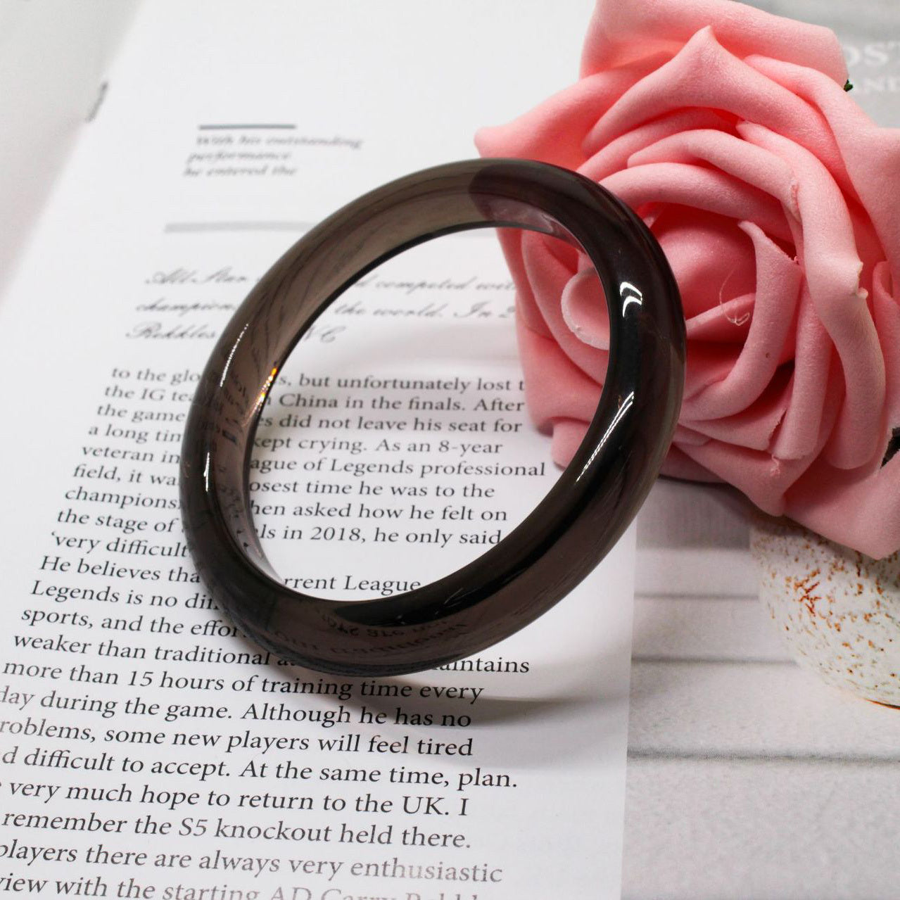 【玉鐲】天然冰種黑曜石手鐲