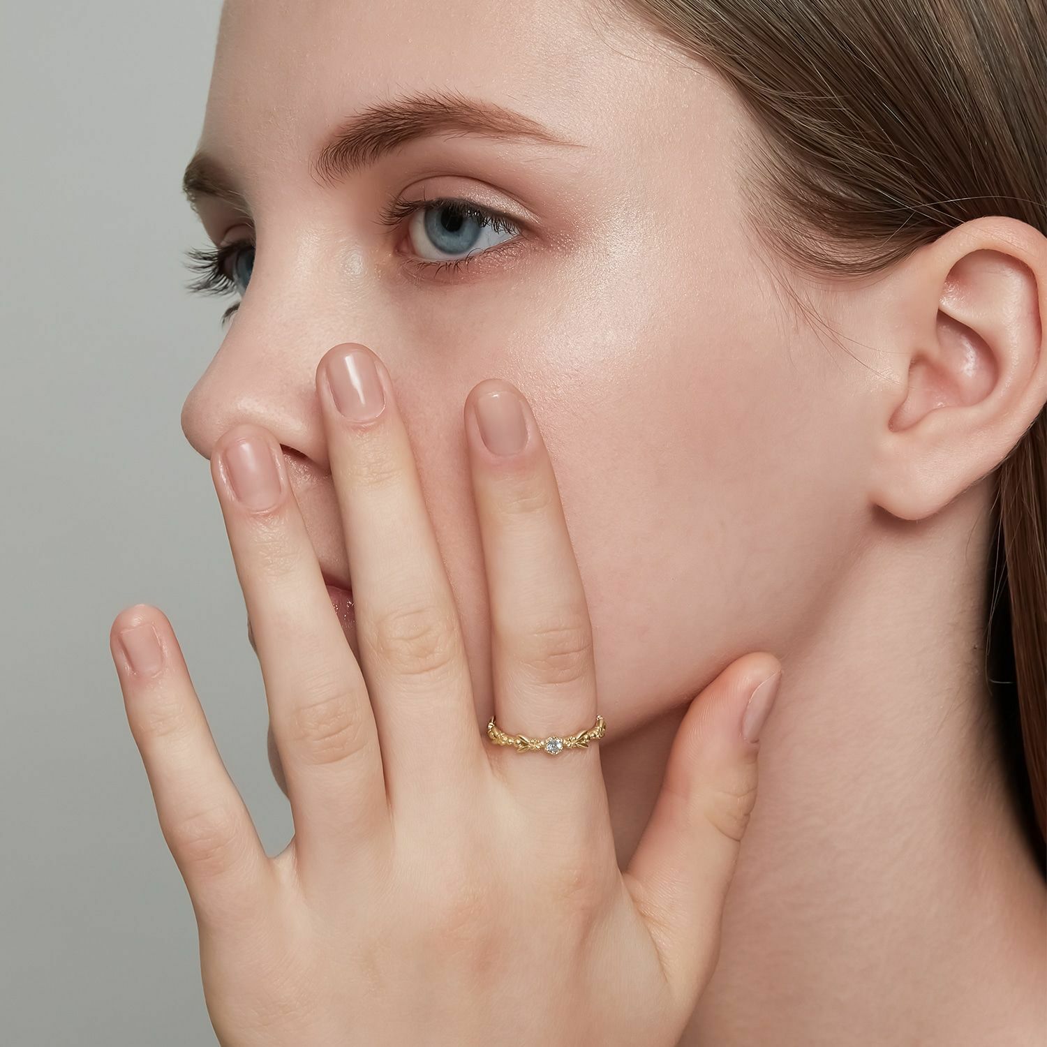 【輕奢】花草之歌-S925純銀+14K金海藍寶戒指