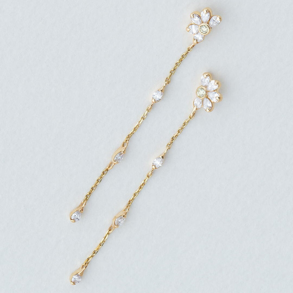 【輕奢】花神弗洛拉的贈禮-14K金+925純銀白托帕石綠橄欖石耳環