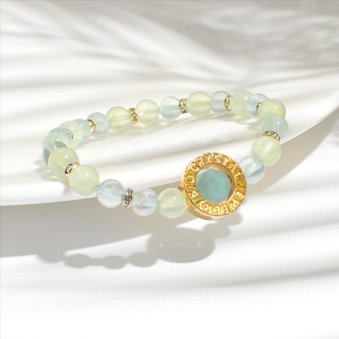 能量手鍊【雨露清晨】葡萄石海藍寶手鍊