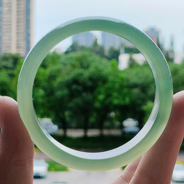 【玉鐲】遠山黛-湖水綠瑪瑙(圓條/福鐲)