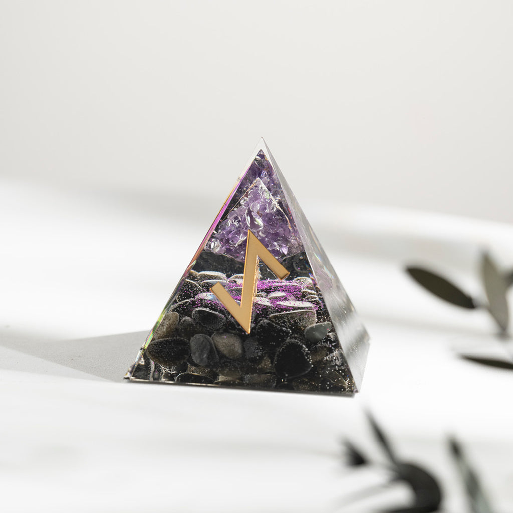 【能量金字塔】盧恩文奧根水晶能量金字塔(十二款可選)