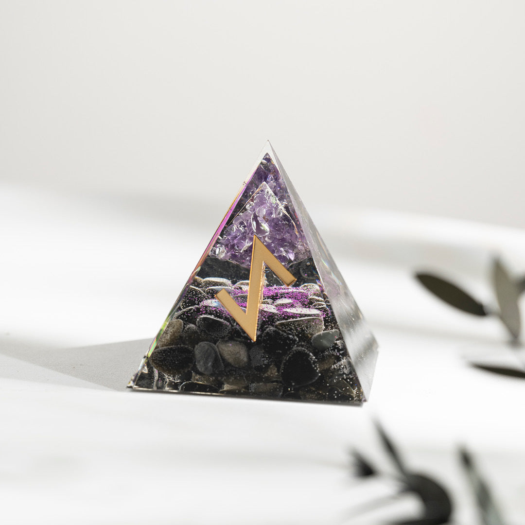【能量金字塔】盧恩文奧根水晶能量金字塔(十二款可選)