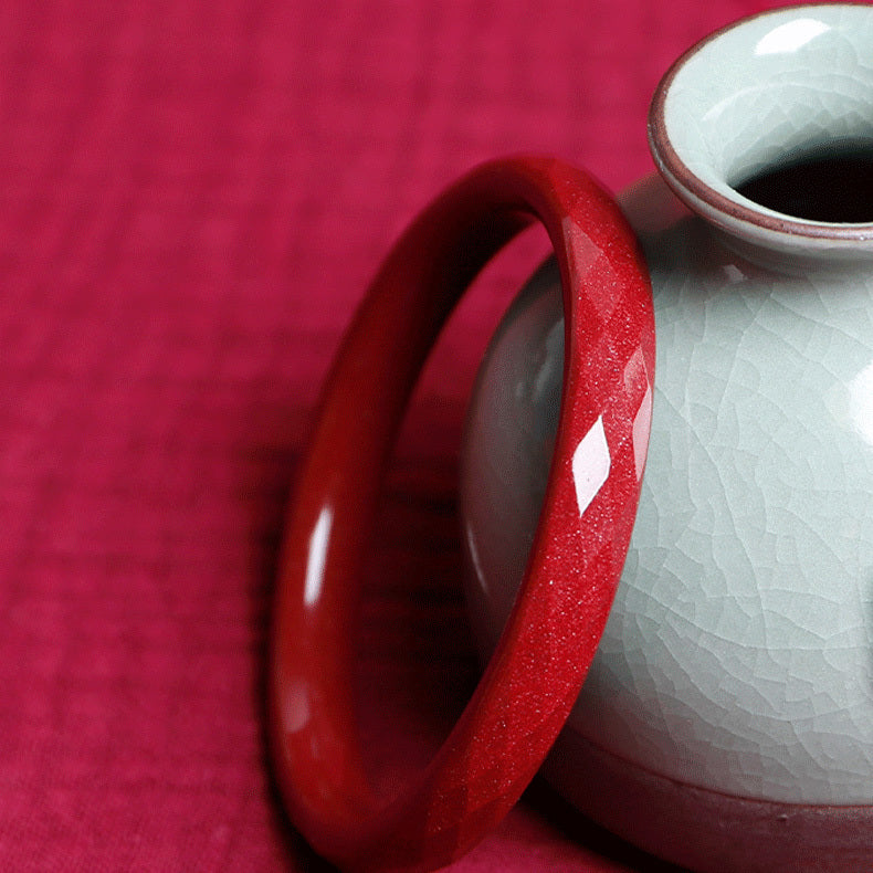 【玉鐲】菱面紫金硃砂手鐲(細條/寬條)