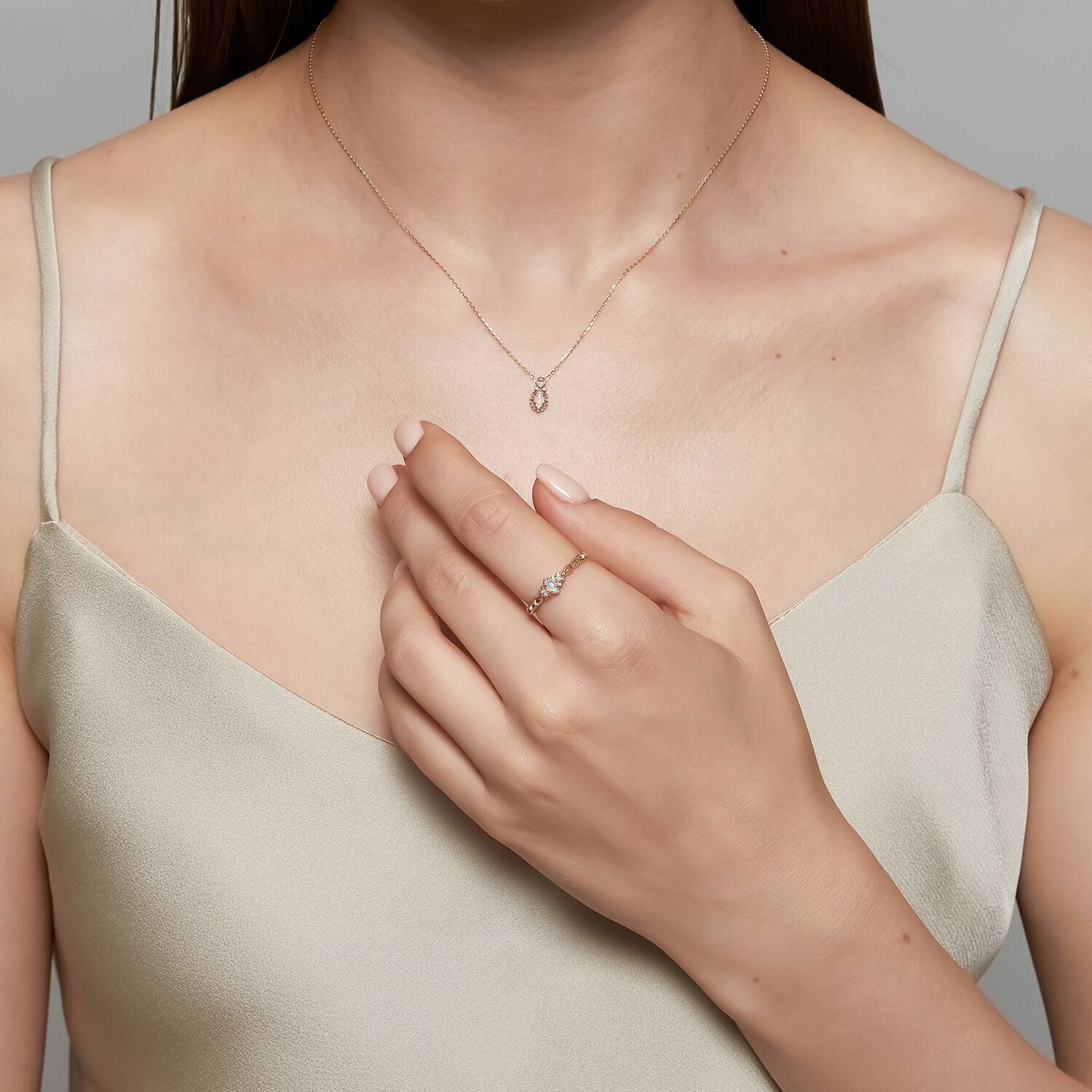 【輕奢】時光的痕跡-14K金+925純銀歐珀戒指