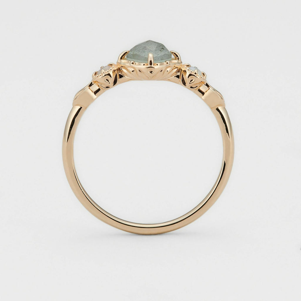 【輕奢】華麗舞會-14K金+925純銀拉長石、天河石戒指