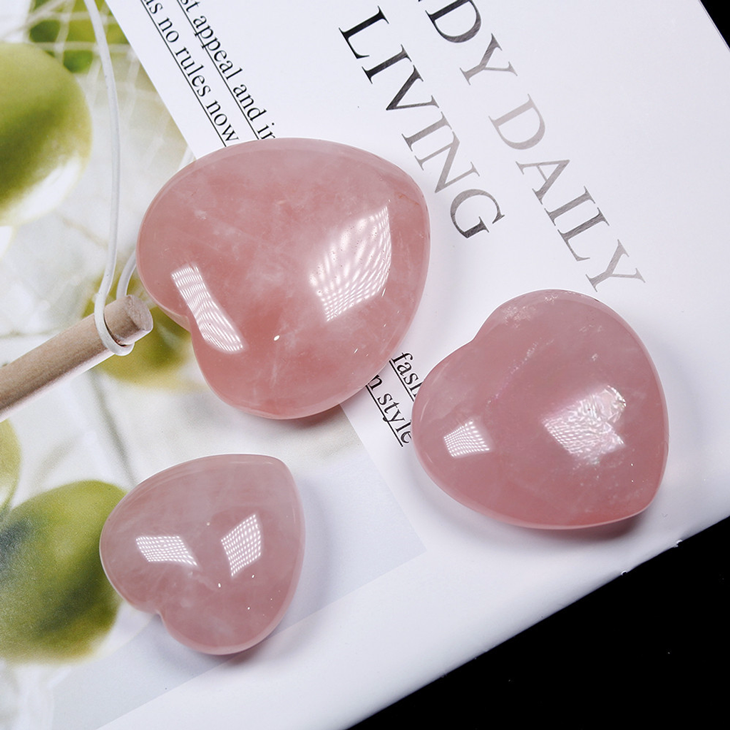 【礦藏】原礦愛心粉水晶/隨身攜帶手把件(附絨布袋)
