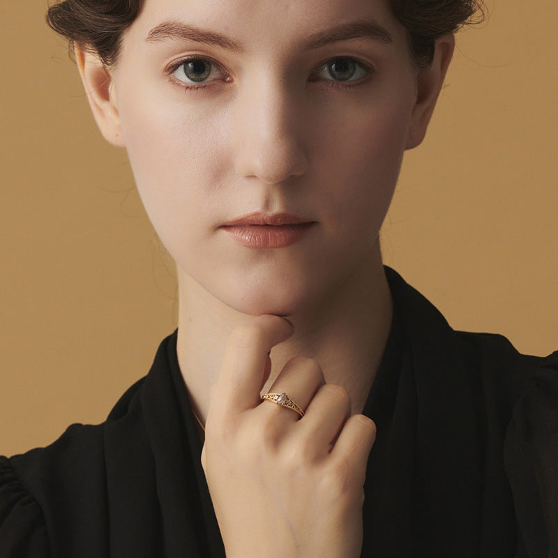 【輕奢】復古滴音-14K金+925純銀拉長石